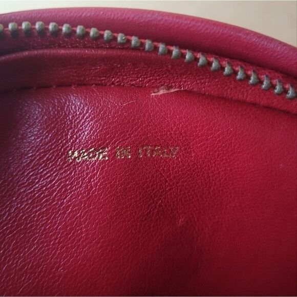 Chanel Red Leather CrossBody Round Oval Mini Small Camera Tassel Bag Purse VTG - Picture 12 of 16